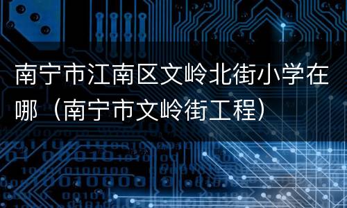 南宁市江南区文岭北街小学在哪（南宁市文岭街工程）