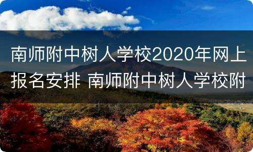 南师附中树人学校2020年网上报名安排 南师附中树人学校附属小学官网