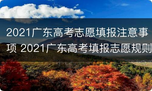 2021广东高考志愿填报注意事项 2021广东高考填报志愿规则