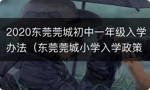 2020东莞莞城初中一年级入学办法（东莞莞城小学入学政策）
