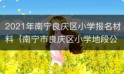 2021年南宁良庆区小学报名材料（南宁市良庆区小学地段公布2020年秋季招生）