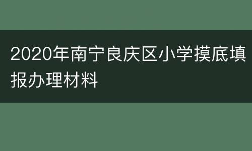 2020年南宁良庆区小学摸底填报办理材料