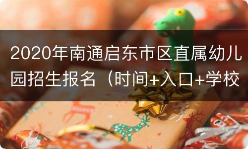 2020年南通启东市区直属幼儿园招生报名（时间+入口+学校名单）