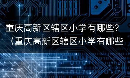 重庆高新区辖区小学有哪些？（重庆高新区辖区小学有哪些）