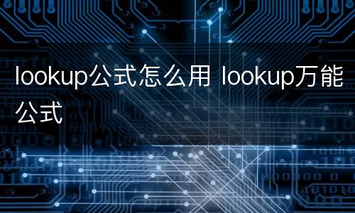 lookup公式怎么用 lookup万能公式