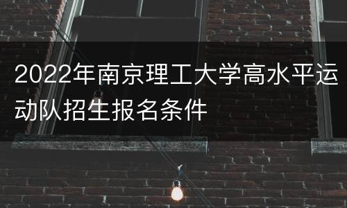 2022年南京理工大学高水平运动队招生报名条件