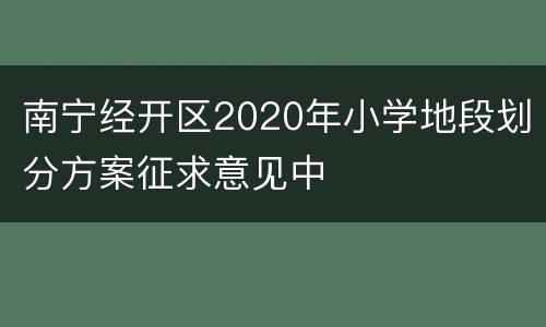 南宁经开区2020年小学地段划分方案征求意见中