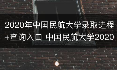 2020年中国民航大学录取进程+查询入口 中国民航大学2020年录取结果
