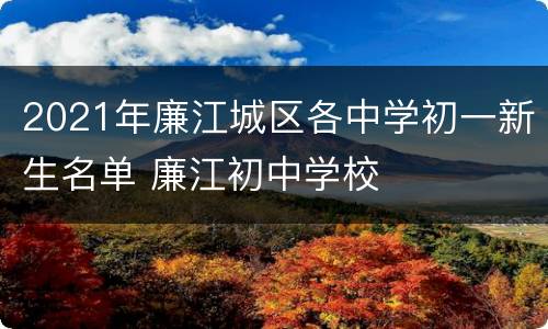 2021年廉江城区各中学初一新生名单 廉江初中学校