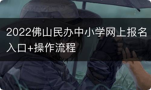 2022佛山民办中小学网上报名入口+操作流程