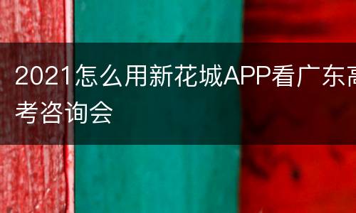 2021怎么用新花城APP看广东高考咨询会