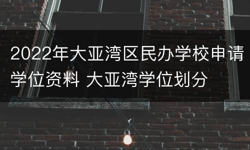 2022年大亚湾区民办学校申请学位资料 大亚湾学位划分