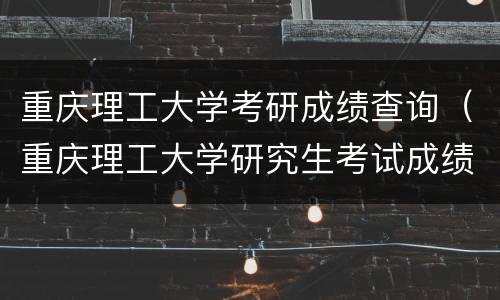 重庆理工大学考研成绩查询（重庆理工大学研究生考试成绩查询）
