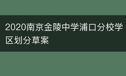 2020南京金陵中学浦口分校学区划分草案