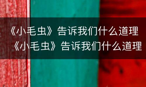 《小毛虫》告诉我们什么道理 《小毛虫》告诉我们什么道理二年级