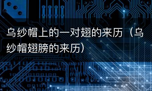 乌纱帽上的一对翅的来历（乌纱帽翅膀的来历）