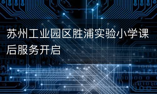 苏州工业园区胜浦实验小学课后服务开启