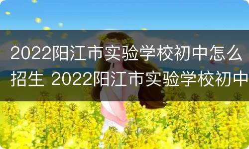 2022阳江市实验学校初中怎么招生 2022阳江市实验学校初中怎么招生的