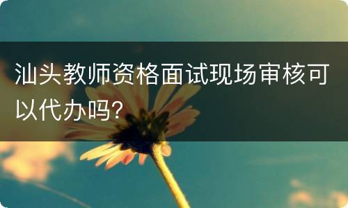 汕头教师资格面试现场审核可以代办吗？