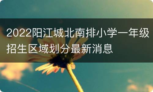2022阳江城北南排小学一年级招生区域划分最新消息