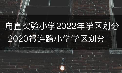 甪直实验小学2022年学区划分 2020祁连路小学学区划分