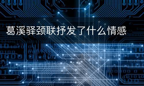 葛溪驿颈联抒发了什么情感