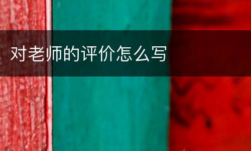 对老师的评价怎么写
