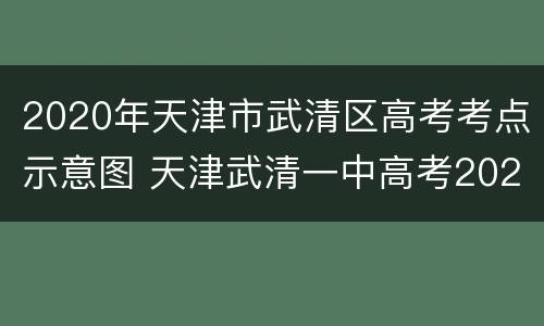 2020年天津市武清区高考考点示意图 天津武清一中高考2020