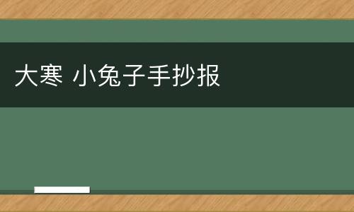 大寒 小兔子手抄报