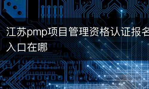 江苏pmp项目管理资格认证报名入口在哪