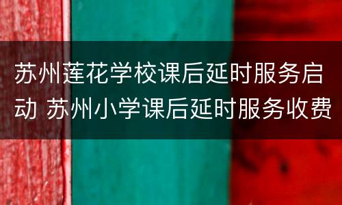 苏州莲花学校课后延时服务启动 苏州小学课后延时服务收费