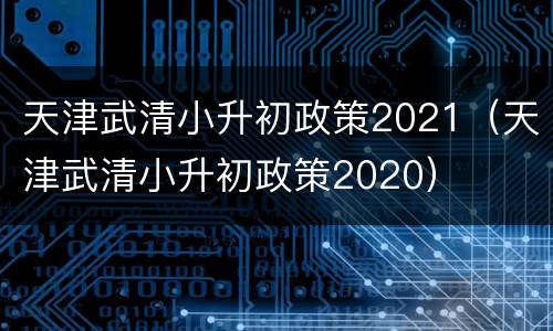 天津武清小升初政策2021（天津武清小升初政策2020）