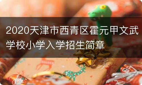 2020天津市西青区霍元甲文武学校小学入学招生简章
