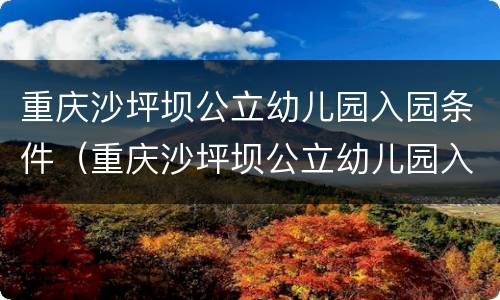 重庆沙坪坝公立幼儿园入园条件（重庆沙坪坝公立幼儿园入园条件要求）