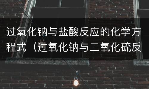 过氧化钠与盐酸反应的化学方程式（过氧化钠与二氧化硫反应的化学方程式）