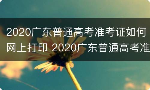 2020广东普通高考准考证如何网上打印 2020广东普通高考准考证如何网上打印的