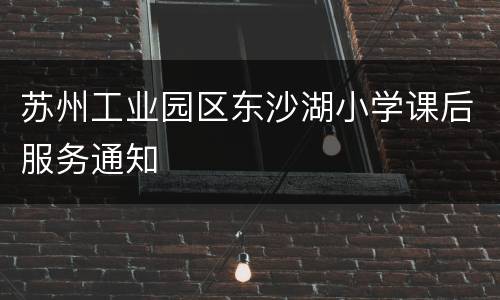 苏州工业园区东沙湖小学课后服务通知