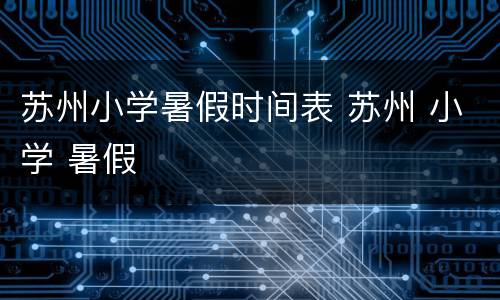 苏州小学暑假时间表 苏州 小学 暑假
