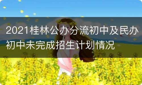 2021桂林公办分流初中及民办初中未完成招生计划情况