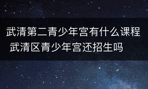 武清第二青少年宫有什么课程 武清区青少年宫还招生吗