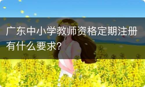 广东中小学教师资格定期注册有什么要求？