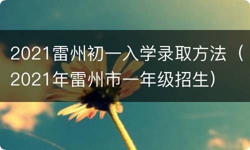 2021雷州初一入学录取方法（2021年雷州市一年级招生）