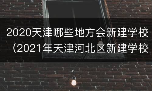 2020天津哪些地方会新建学校（2021年天津河北区新建学校）
