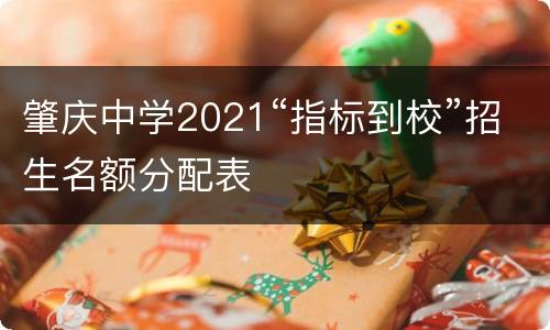 肇庆中学2021“指标到校”招生名额分配表