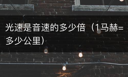 光速是音速的多少倍（1马赫=多少公里）