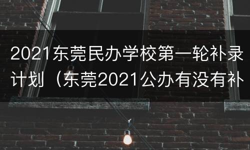 2021东莞民办学校第一轮补录计划（东莞2021公办有没有补录）