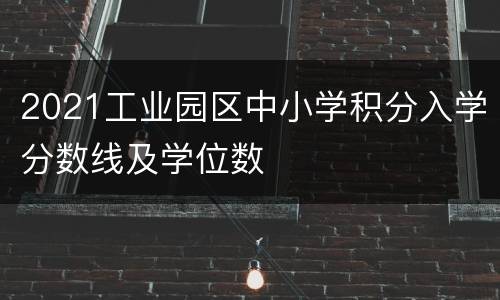 2021工业园区中小学积分入学分数线及学位数