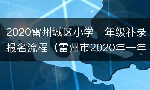 2020雷州城区小学一年级补录报名流程（雷州市2020年一年级新生报名）