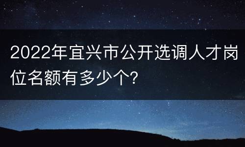2022年宜兴市公开选调人才岗位名额有多少个？