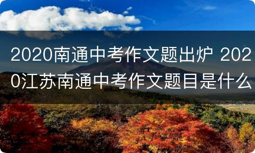 2020南通中考作文题出炉 2020江苏南通中考作文题目是什么